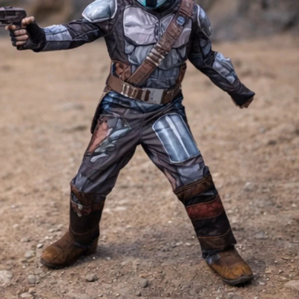 Star Wars The Mandalorian Beskar Armor Child Costume Medium Halloween Boys - Picture 1 of 12